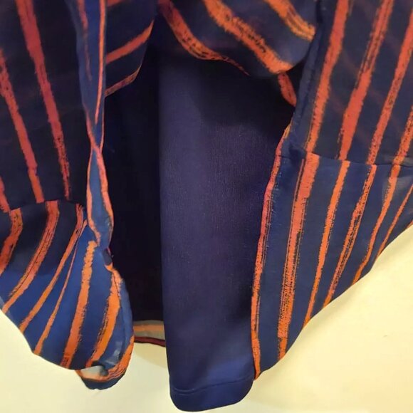 Women's Xhilaration striped Spring Summer tank Dress, Size Small ~navy/orange - Picture 3 of 3